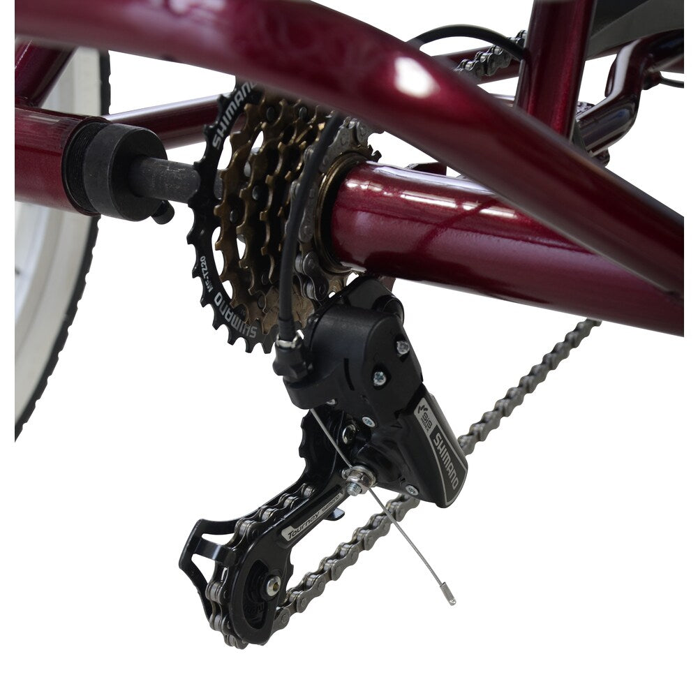Mantis Tri-Rad Burgundy 6-speed 24-inch-wheel Adult Folding Tricycle