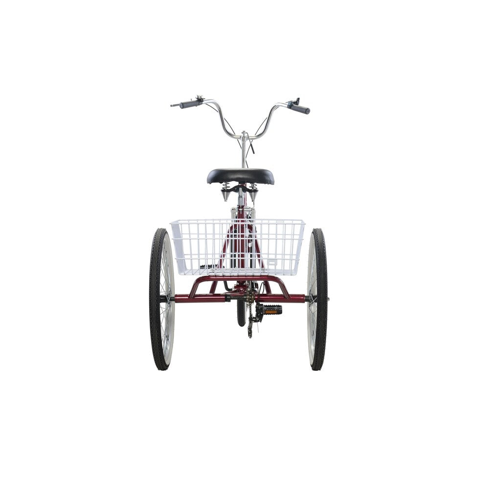 Mantis Tri-Rad Burgundy 6-speed 24-inch-wheel Adult Folding Tricycle