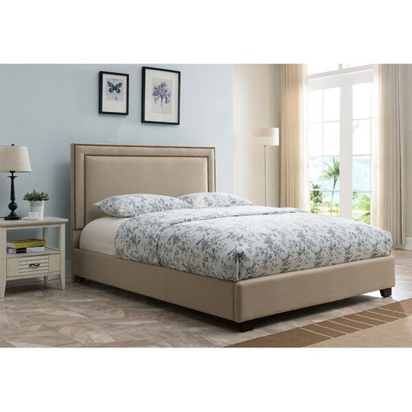 Baffin, Full and Queen Size, Taupe Linen Headboard