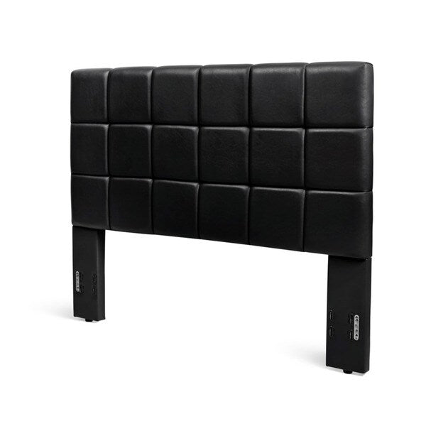 Kenville, King Size, Black Leather Platform Bed