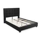 Kenville, King Size, Black Leather Platform Bed