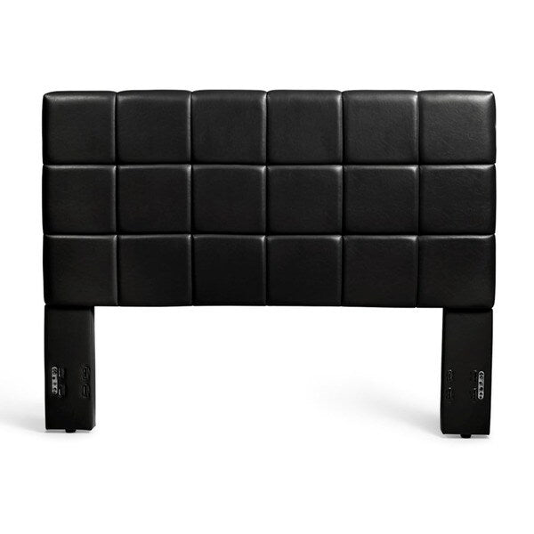 Kenville, King Size, Black Leather Platform Bed