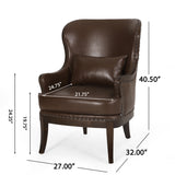 Mantua Upholstered Accent Chair with Nailhead Trim by Christopher Knight Home - 27.00" L x 32.00" W x 40.50" H