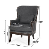 Mantua Upholstered Accent Chair with Nailhead Trim by Christopher Knight Home - 27.00" L x 32.00" W x 40.50" H