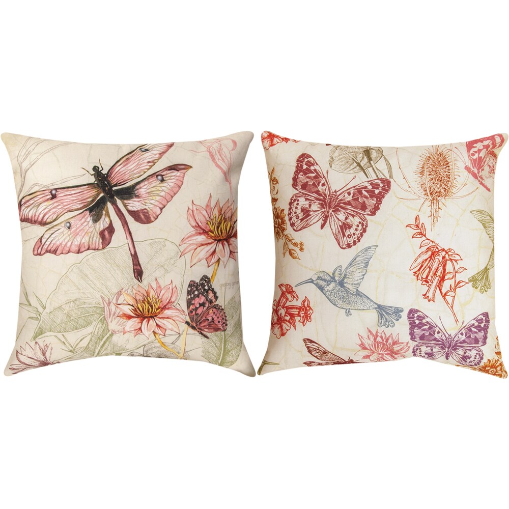 Manual Woodworkers NATURAL CURIOSITIES DRAGONFLY MULTI COLOR Throw PillowS