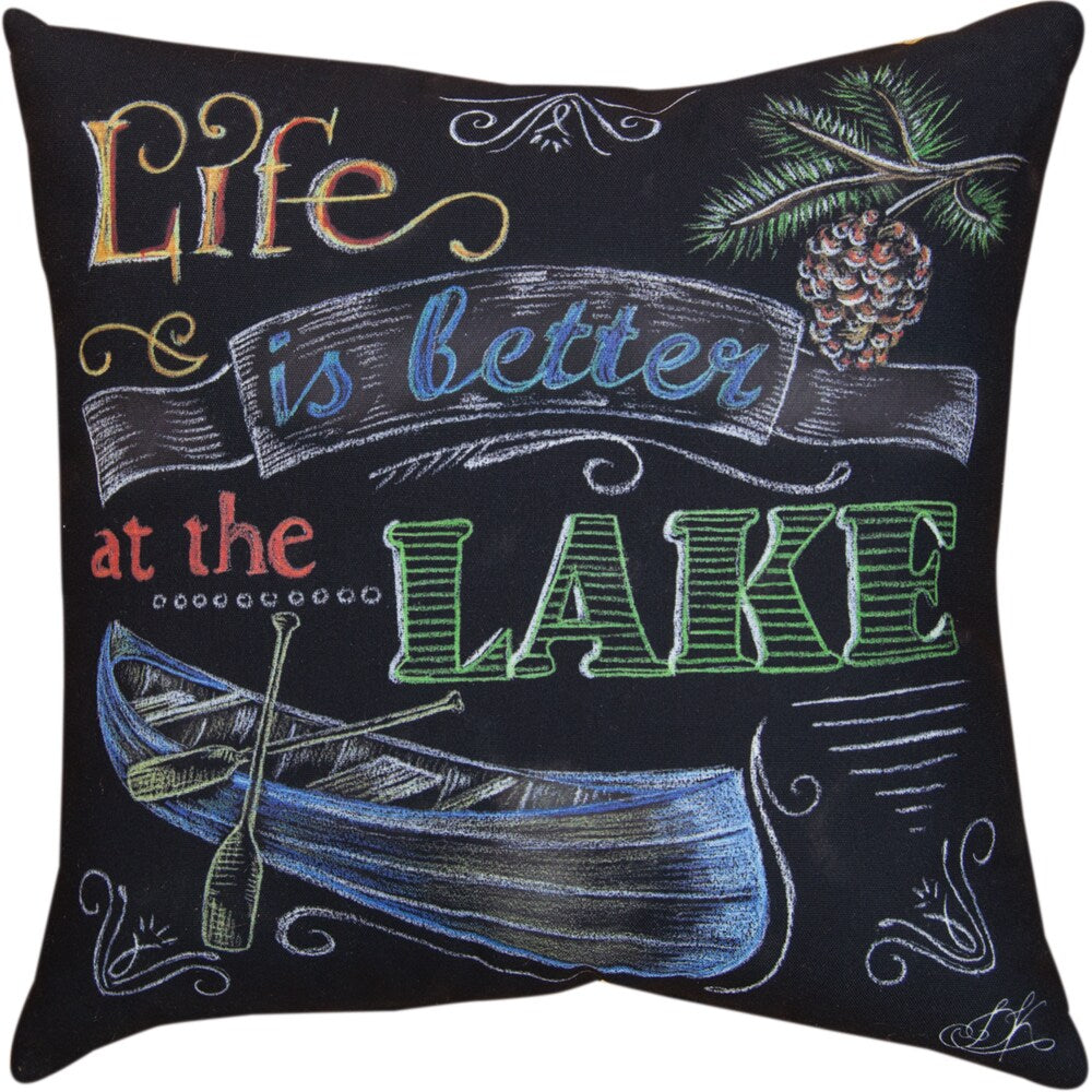 Manual Woodworkers 'Life Is Better at the Lake' Decorative Throw Pillow