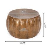 Manville Iron Sunburst Pumpkin Coffee Table by Christopher Knight Home