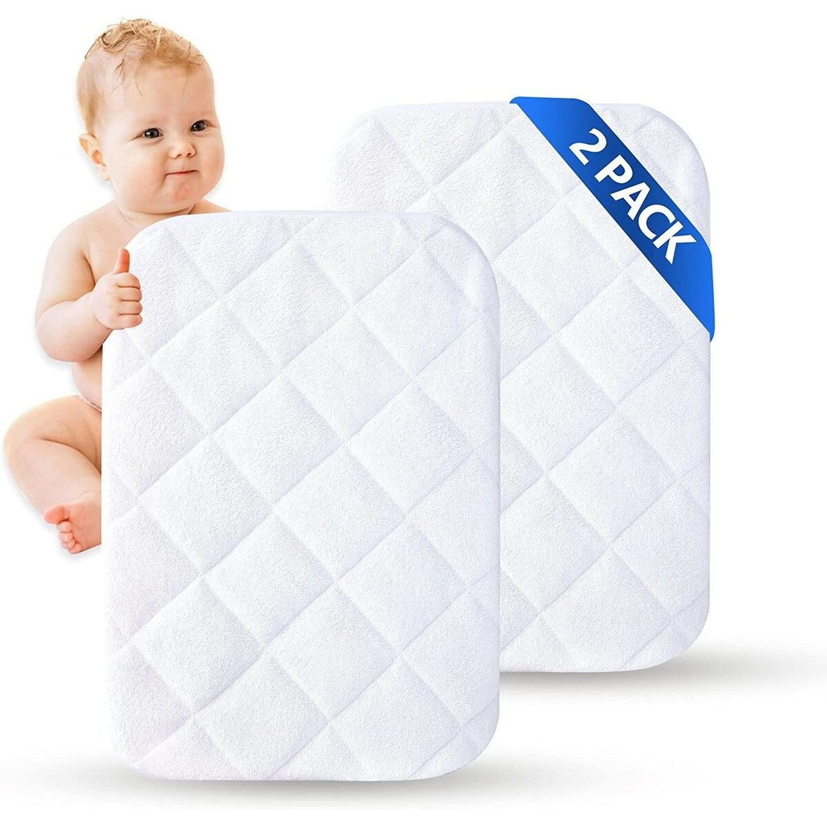 MarCielo 2 Pack Bamboo Waterproof Crib Mattress Protector Crib Sheet