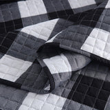 MarCielo 3Pcs Buffalo Plaid Check Quilt Bedspread Set B020