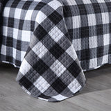 MarCielo 3Pcs Buffalo Plaid Check Quilt Bedspread Set B020