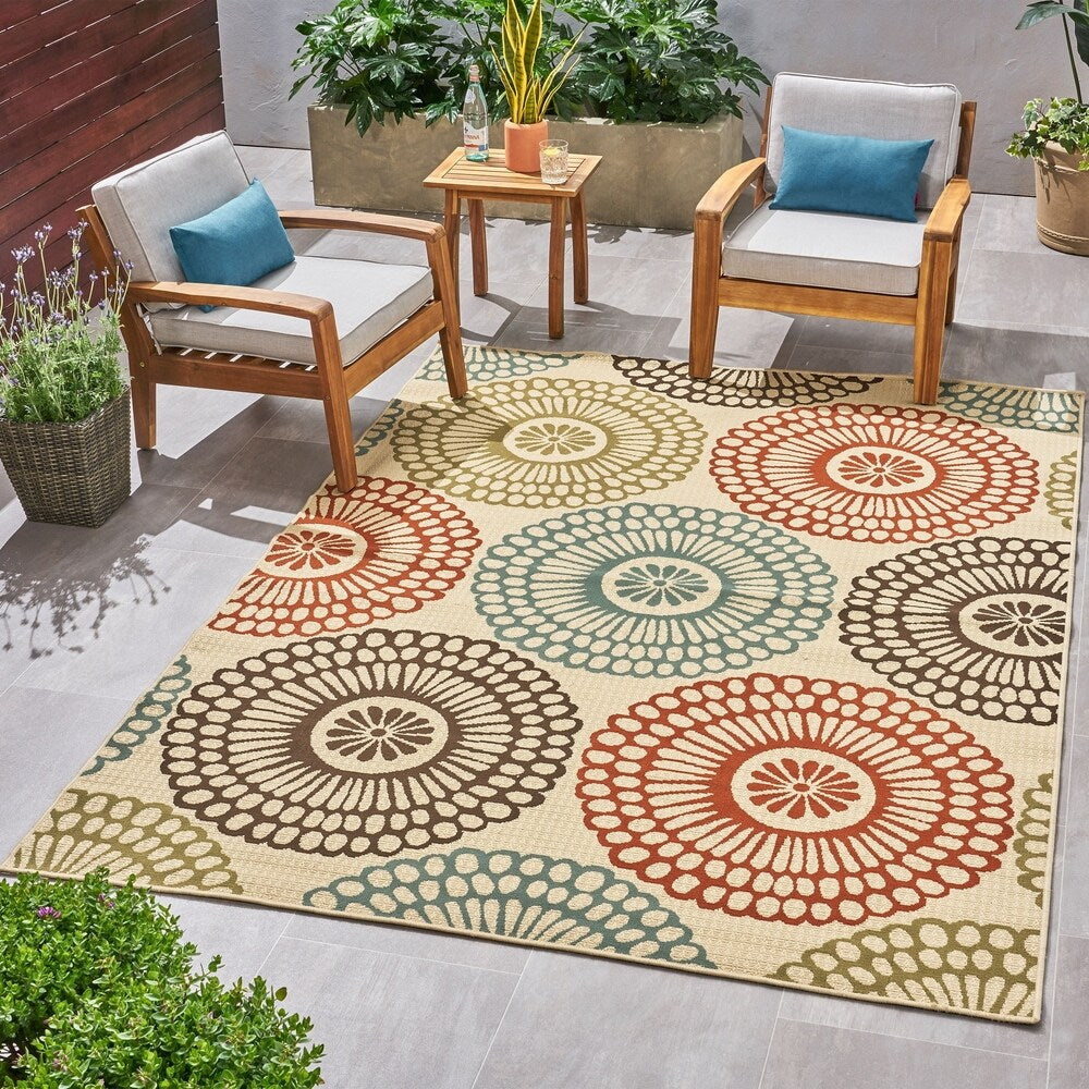 Mara Indoor/ Outdoor Floral Area Rug by Christopher Knight Home
