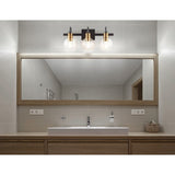 Marais Iron/Glass Rustic Vintage LED Vanity Light, Black/Brass Gold by JONATHAN Y