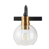 Marais Iron/Glass Rustic Vintage LED Vanity Light, Black/Brass Gold by JONATHAN Y
