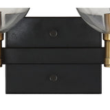 Marais Iron/Glass Rustic Vintage LED Vanity Light, Black/Brass Gold by JONATHAN Y