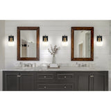 Marais Iron/Glass Rustic Vintage LED Vanity Light, Black/Brass Gold by JONATHAN Y