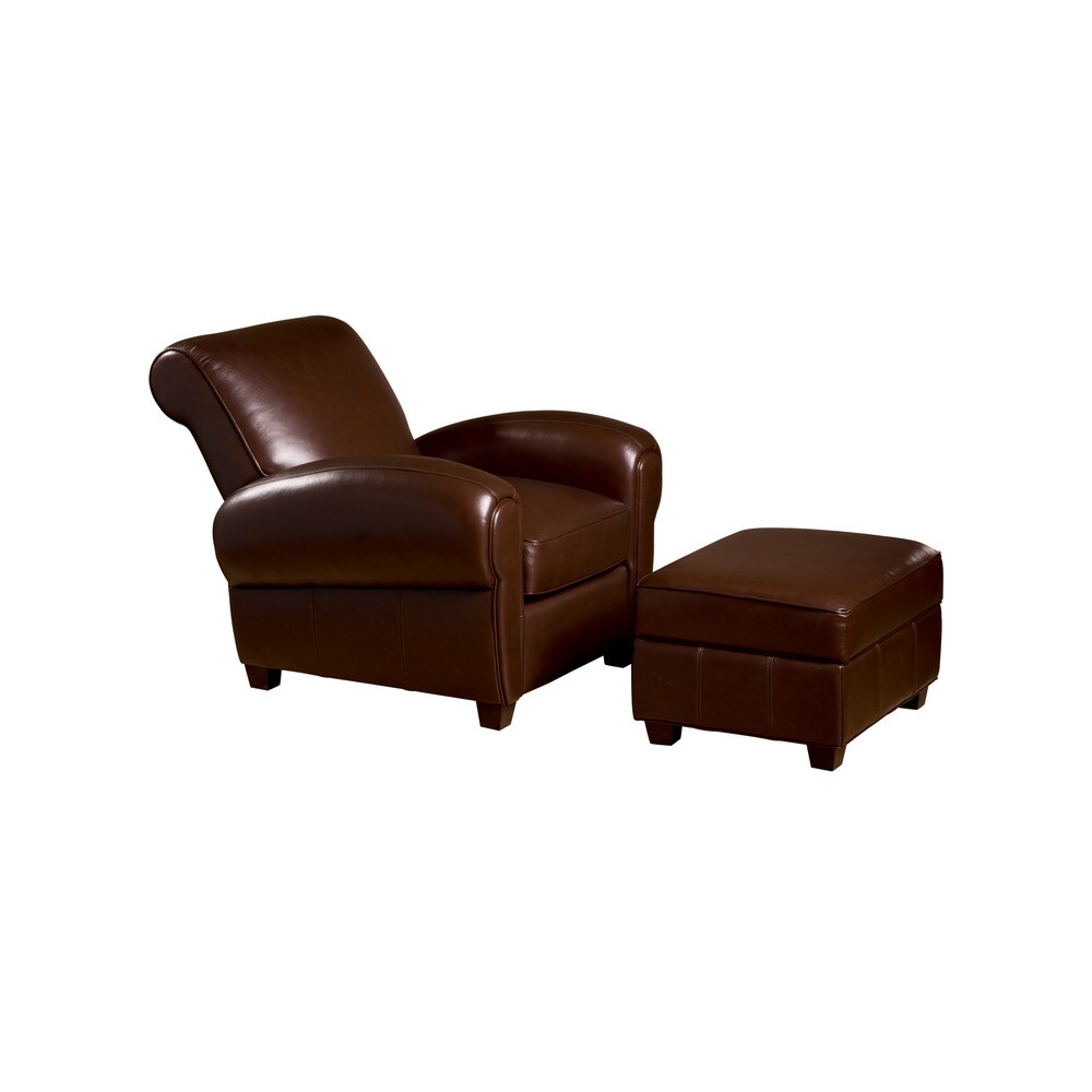 Marbella Leather Storage Ottoman in Coffee