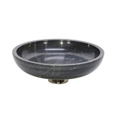 Marble 17" Bowl with Metal Base, Gray 5.5"H - 16.5" x 16.5" x 5.5"