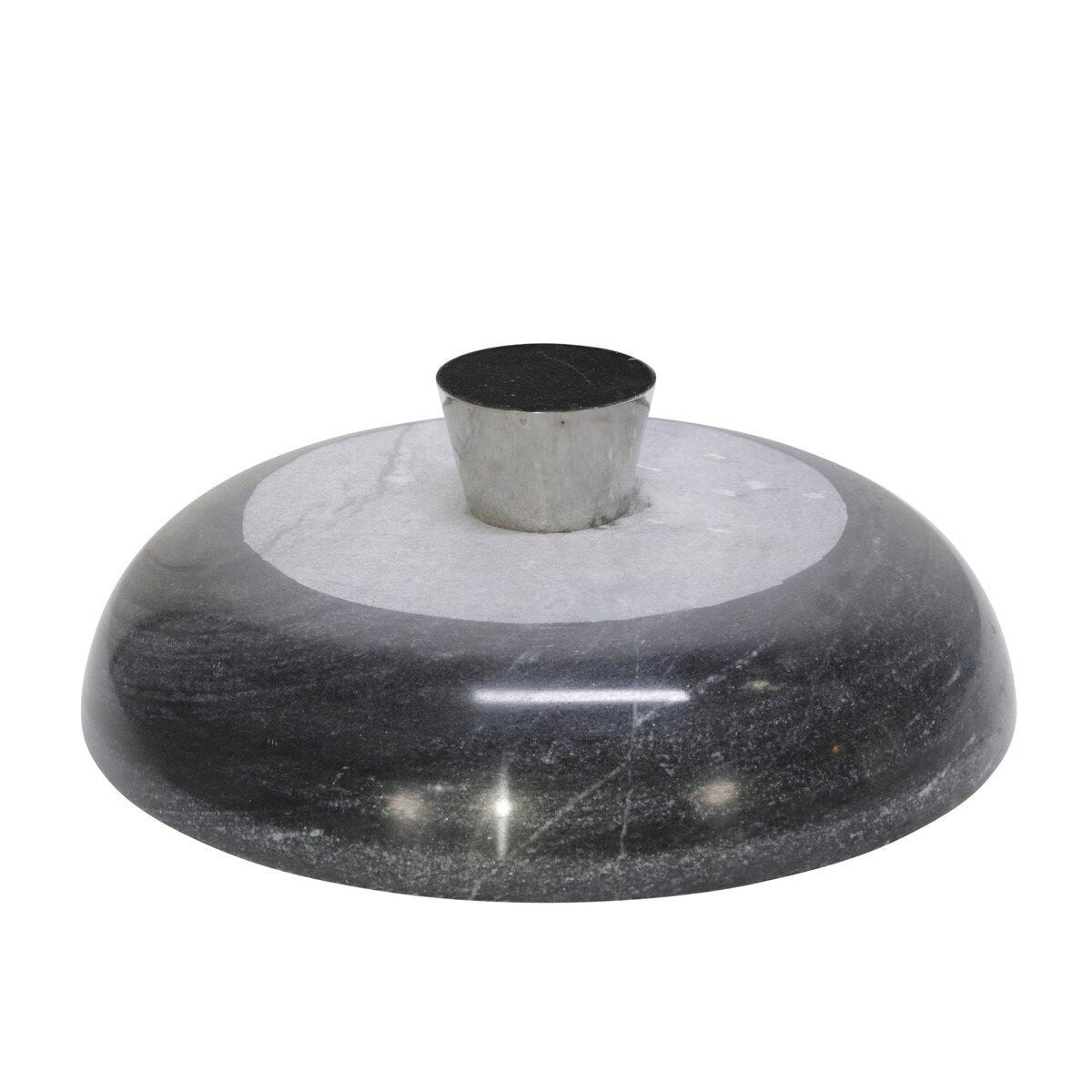 Marble 17" Bowl with Metal Base, Gray 5.5"H - 16.5" x 16.5" x 5.5"