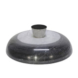 Marble 17" Bowl with Metal Base, Gray 5.5"H - 16.5" x 16.5" x 5.5"