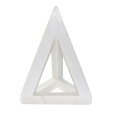 Marble 9" Triangle Table Accent, White 9.0"H - 6.0" x 6.0" x 9.0"