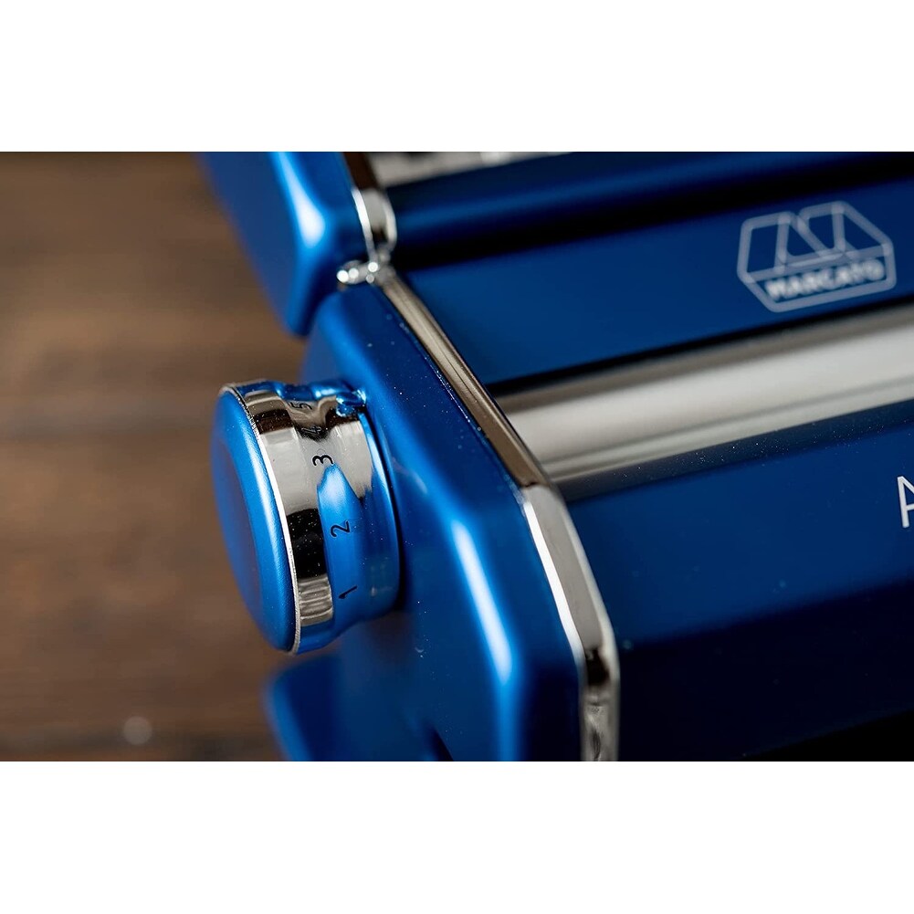 Marcato Atlas Hand Crank Pasta Machine Blue w/ Pasta Cutter