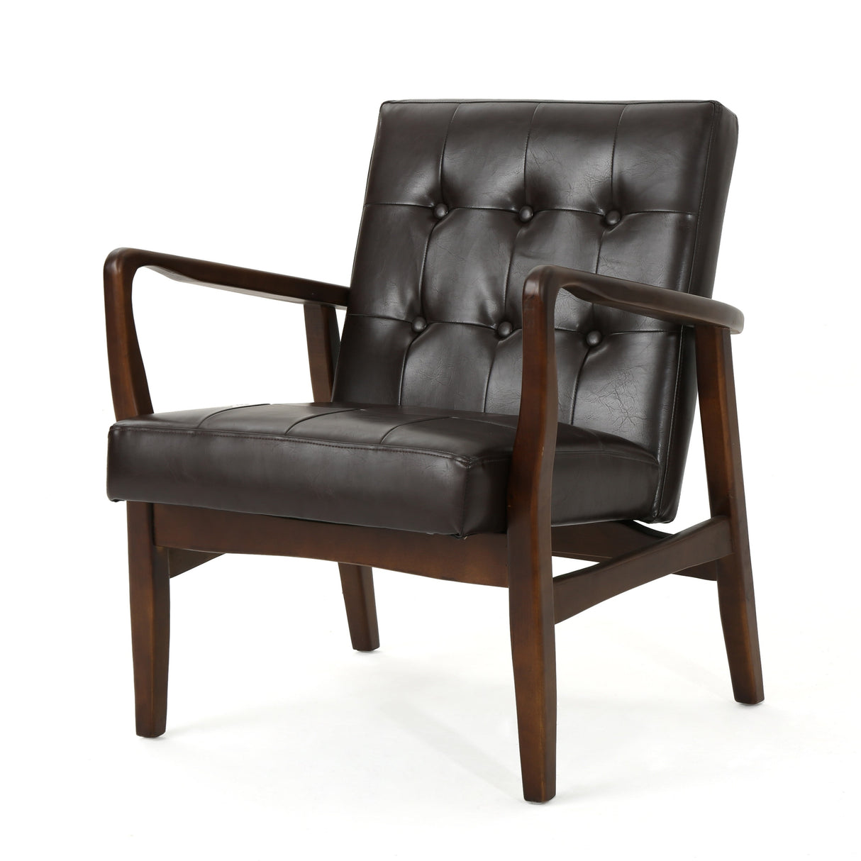 Marcola Mid-century Faux Leather Club Chair by Christopher Knight Home