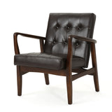 Marcola Mid-century Faux Leather Club Chair by Christopher Knight Home
