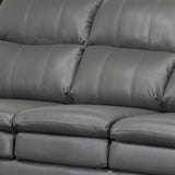 Marcus Premium Grey Top Grain Leather Sofa and Chair Set