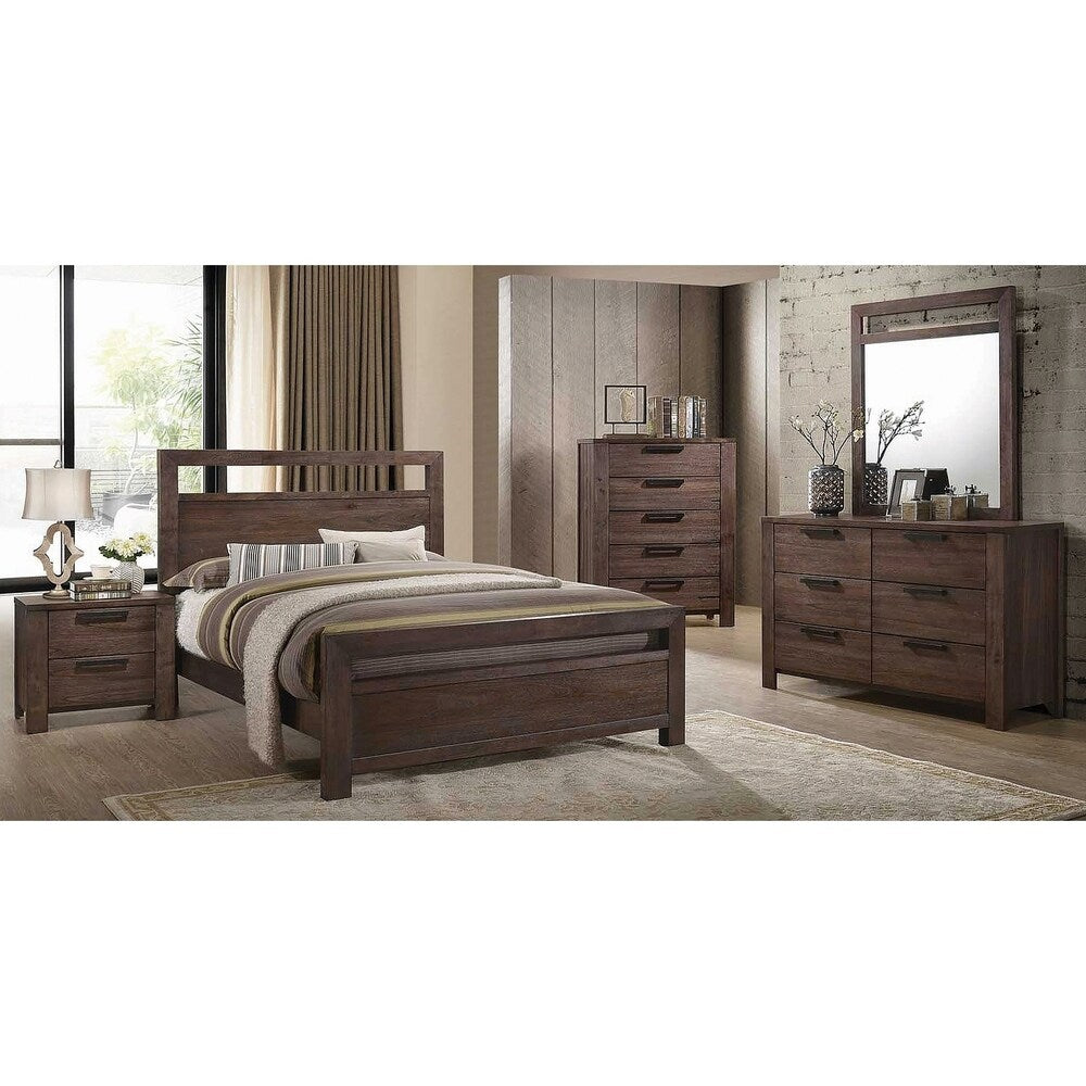 Marcus Rustic Ale 4-piece Panel Bedroom Set with 2 Nightstands