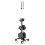 Marcy 6-Peg Olympic Weight Plate Tree and Vertical Bar Holder PT-5856 - N/A
