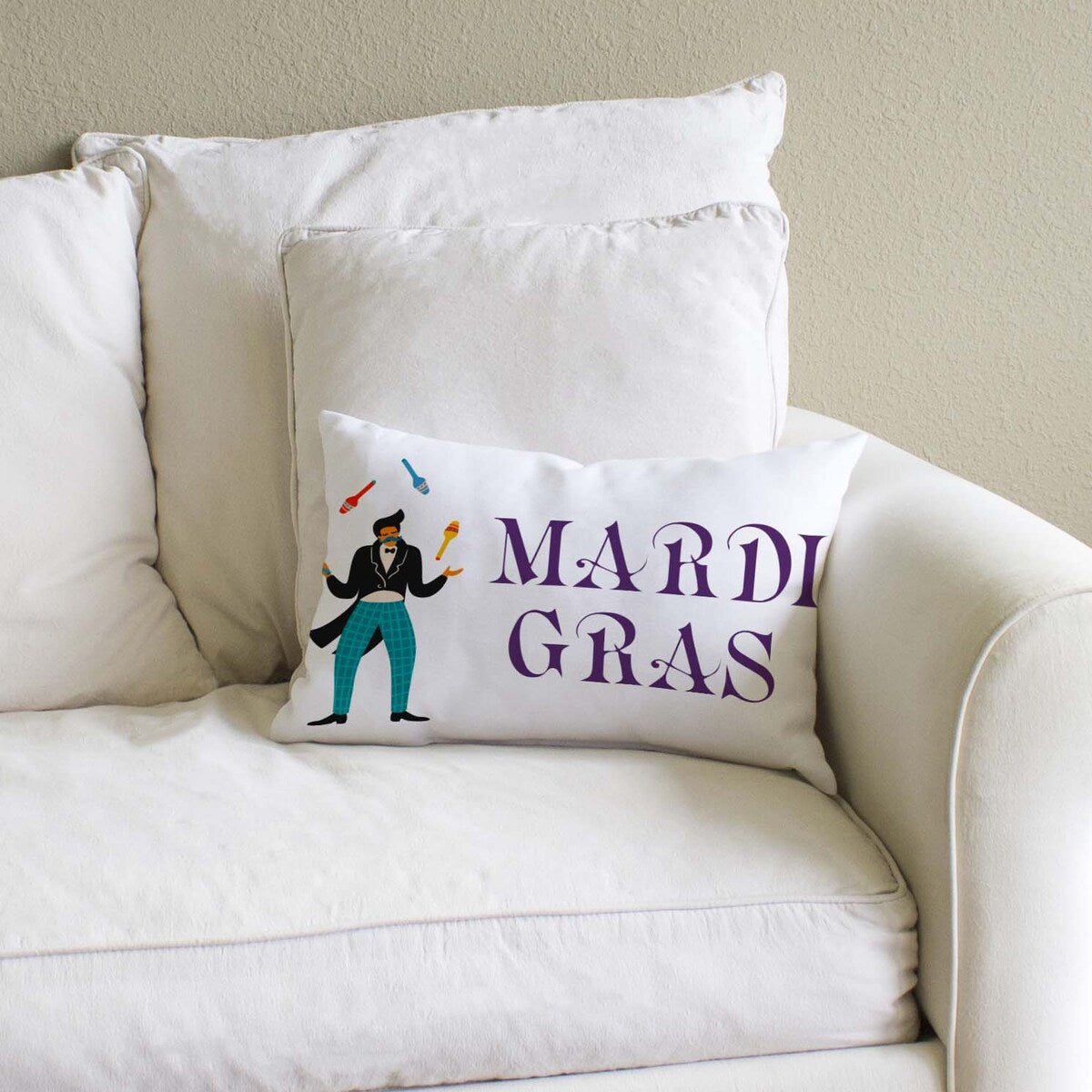 Mardi Gras Performer - Lumbar Pillow