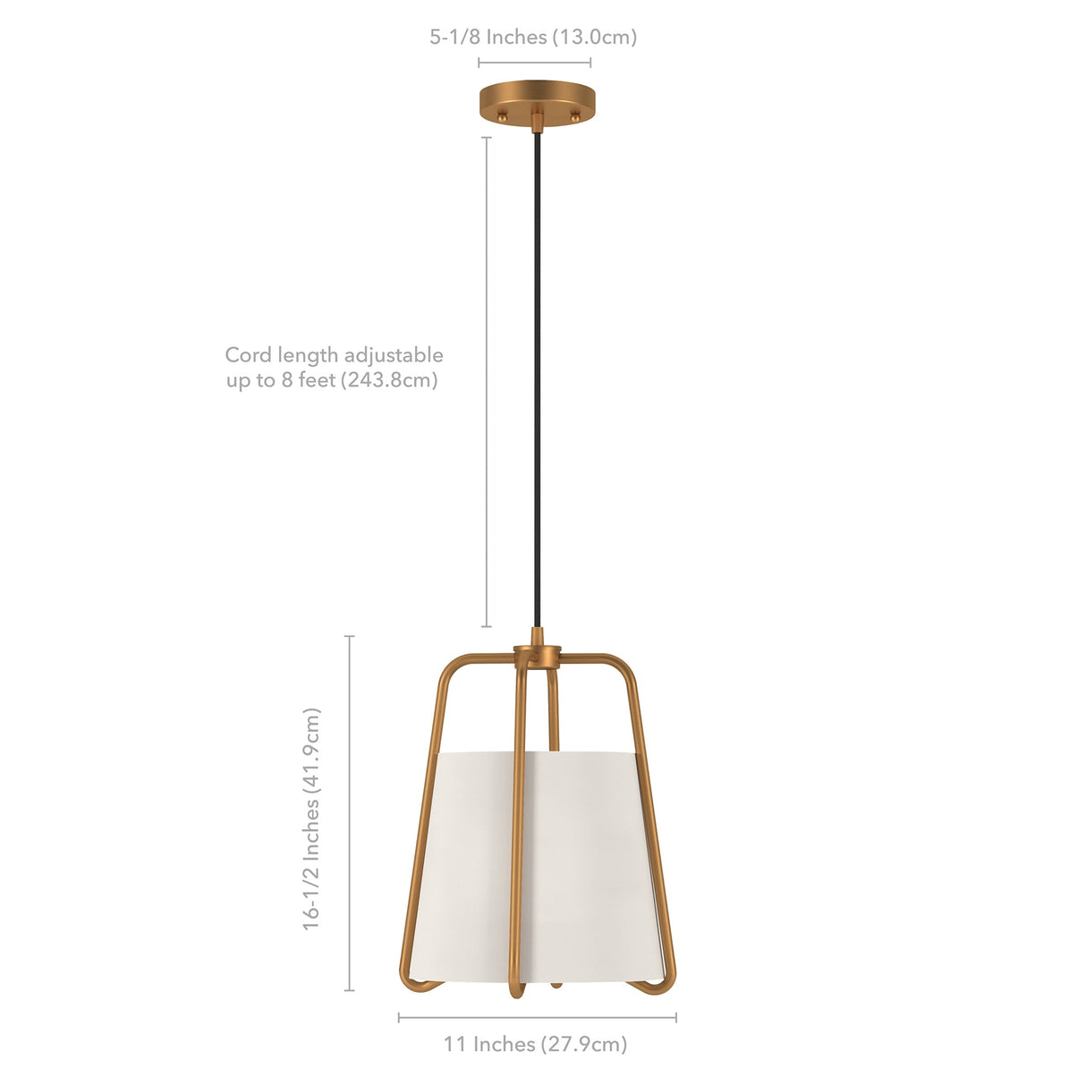 Marduk Contemporary Antique Pendant with White Linen Shade