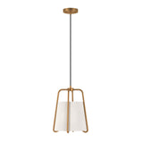 Marduk Contemporary Antique Pendant with White Linen Shade
