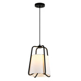 Marduk Contemporary Antique Pendant with White Linen Shade