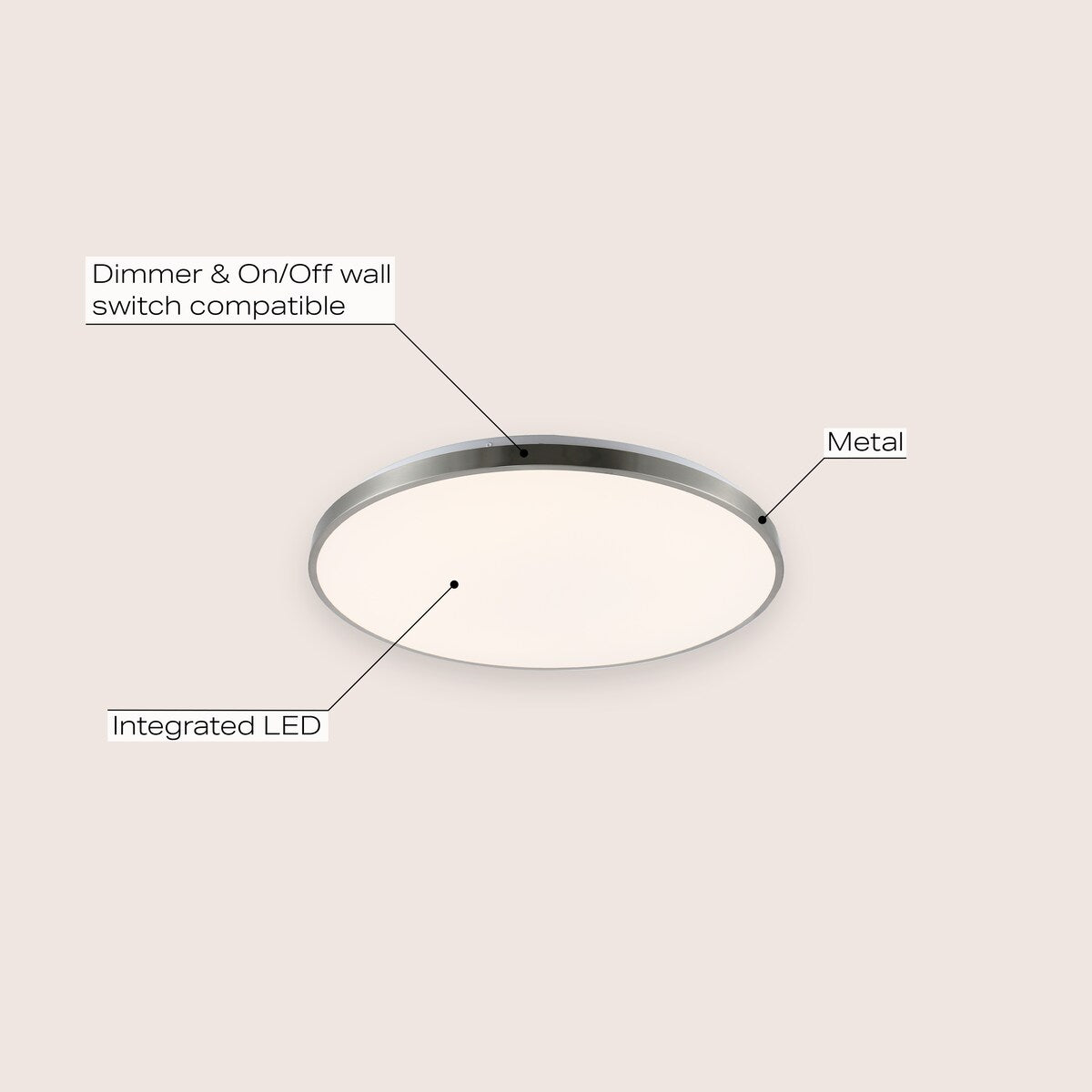 Marelle 21.25" 1-Light Modern Minimalist Iron Circle Integrated LED Flush Mount by JONATHAN Y