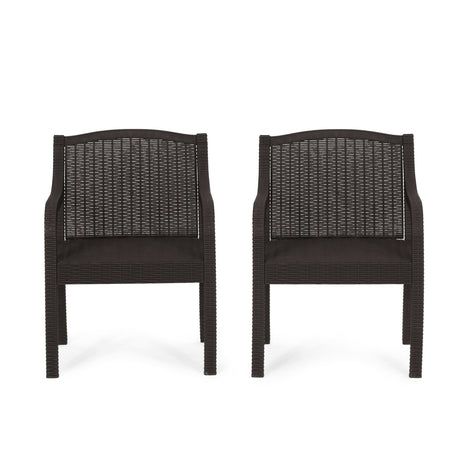 Marengo Outdoor Faux Wicker Outdoor Dining Chairs by Christopher Knight Home