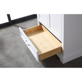 Mareo 36" Solid Wood Bathroom Vanity Set | Marble Top | Soft Close | Cabinet&Sink | Nickel Handles | Mirror Included | Assembled