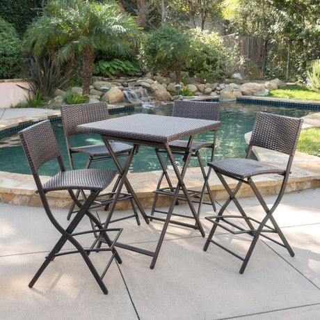 Margarita Outdoor Wicker 5-piece Bar Set by Christopher Knight Home