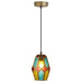 River of Goods Multicolored Glass 5.5-Inch Pendant w/ Adjustable Cord - 5.5" x 5.5" x 10/73"
