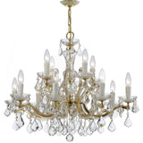 Maria Theresa 12 Light Clear Crystal Gold Chandelier - 30'' W x 23'' H