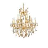 Maria Theresa 13 light Gold Chandelier Golden Teak (Smoky) Royal Cut C - Exact Size