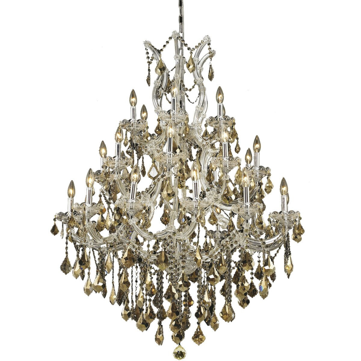 Maria Theresa 28 light Chrome Chandelier Golden Teak (Smoky) Swarovsk - One Size