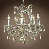 Maria Theresa 6 Light 20" Golden Teak Chandelier With European Crystals - 25.00