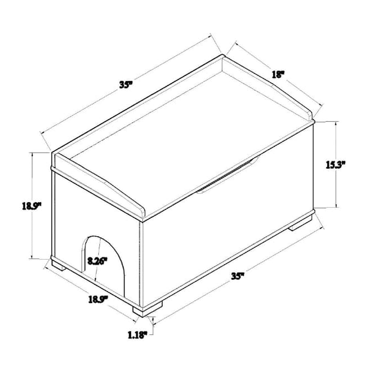 Mariam Modern and Contemporary Wood Cat Litter Box Cover House
