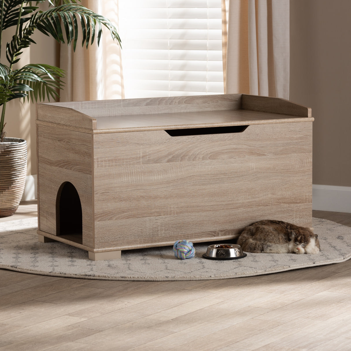 Mariam Modern and Contemporary Wood Cat Litter Box Cover House