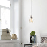 Mariana Antique Black Mini Pendant with Cognac Long Oval Skinny Glass