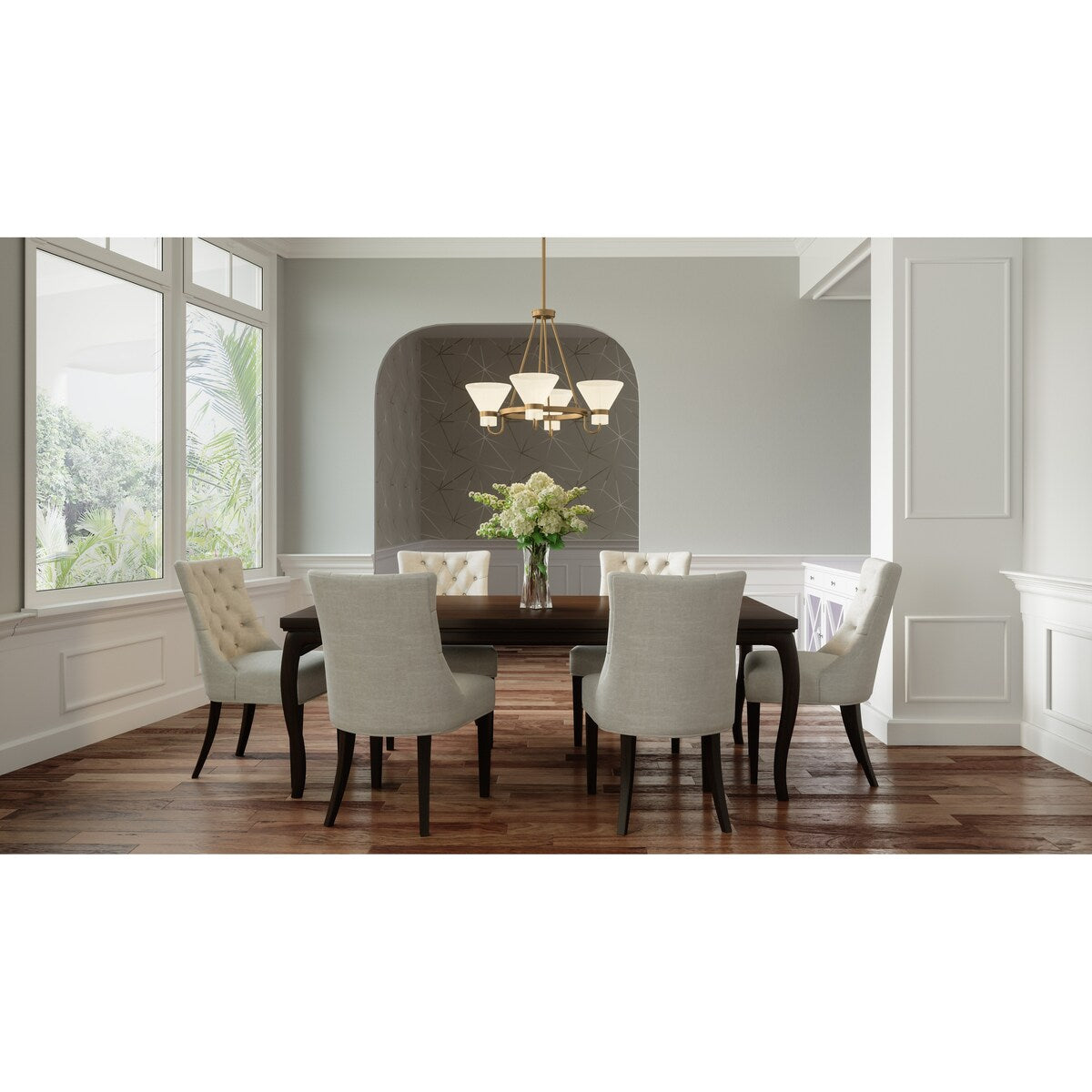 Marigold 4-Light Nouveau Painted Weathered Brass Chandelier - Nouveau Painted Weathered Brass