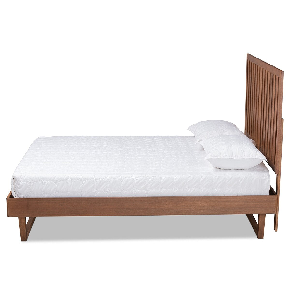 Marin Modern and Contemporary Walnut Brown Finished Wood King Size Platform Bed
