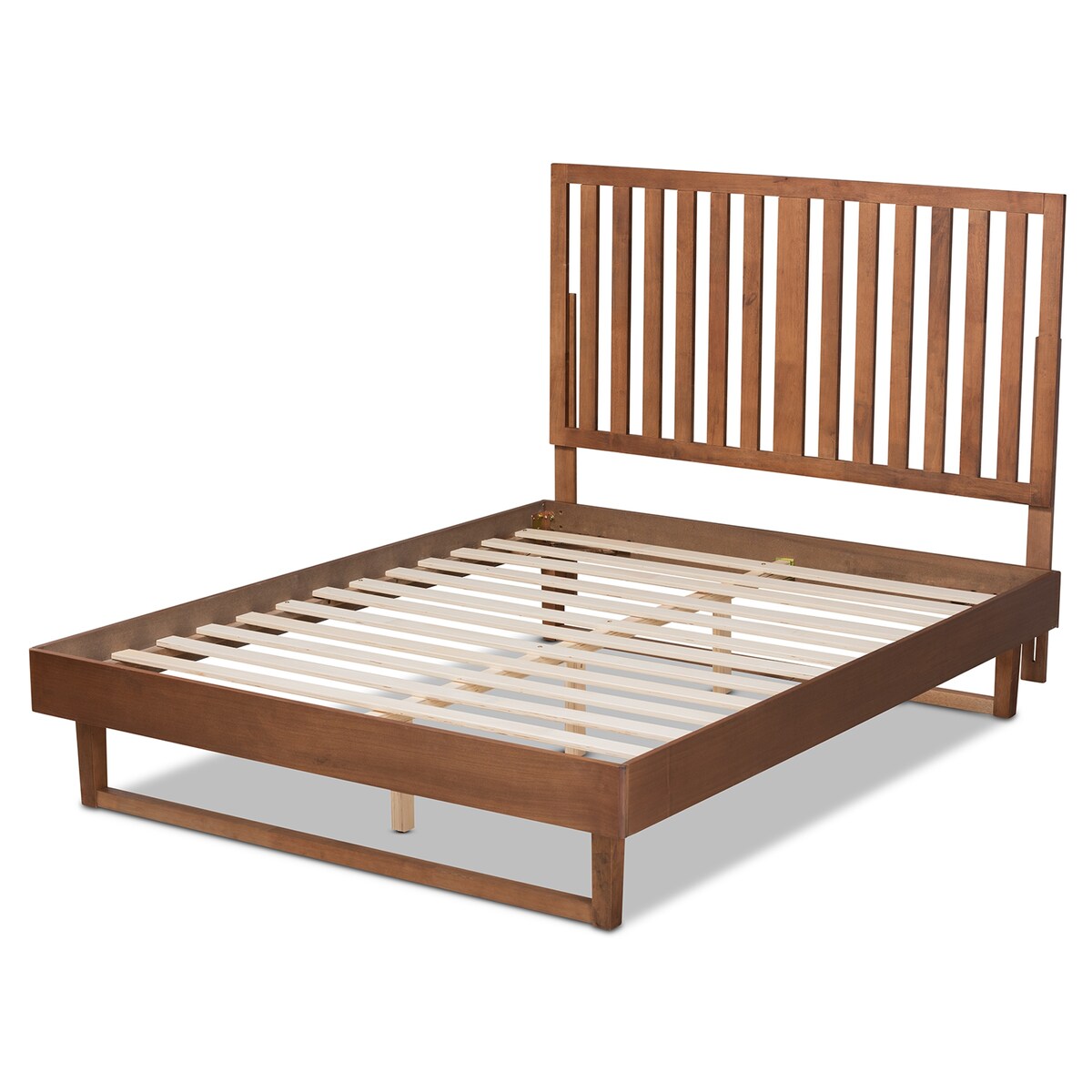 Marin Modern and Contemporary Walnut Brown Finished Wood King Size Platform Bed