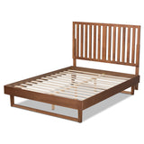 Marin Modern and Contemporary Walnut Brown Finished Wood King Size Platform Bed